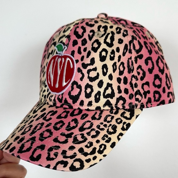 Urban Outfitters Coney Island Picnic NYC pink Cheetah Dad Hat baseball cap - Picture 4 of 10
